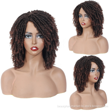 Wholesale short synthetic crochefaux locs wig dreads style african braided wigs hair dreadlocks wigs for woman